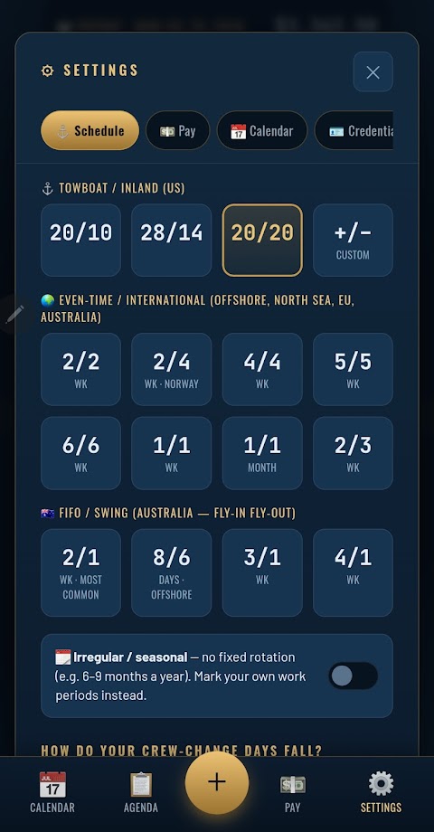 TowCal screenshot — hitch calendar view
