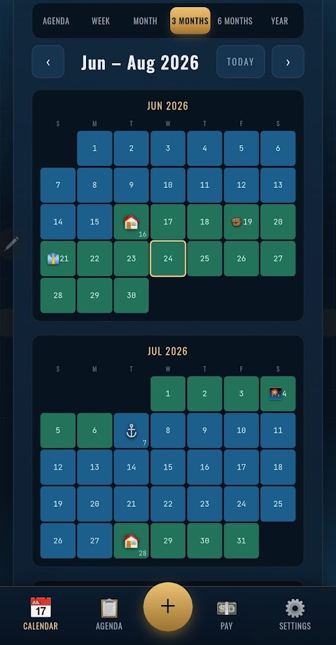 TowCal screenshot — crew change map